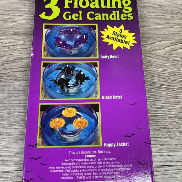 12 PCS Halloween Gel Floating Candles Pumpkin Bats Black Cat Orange Party Decor - Picture 5 of 9